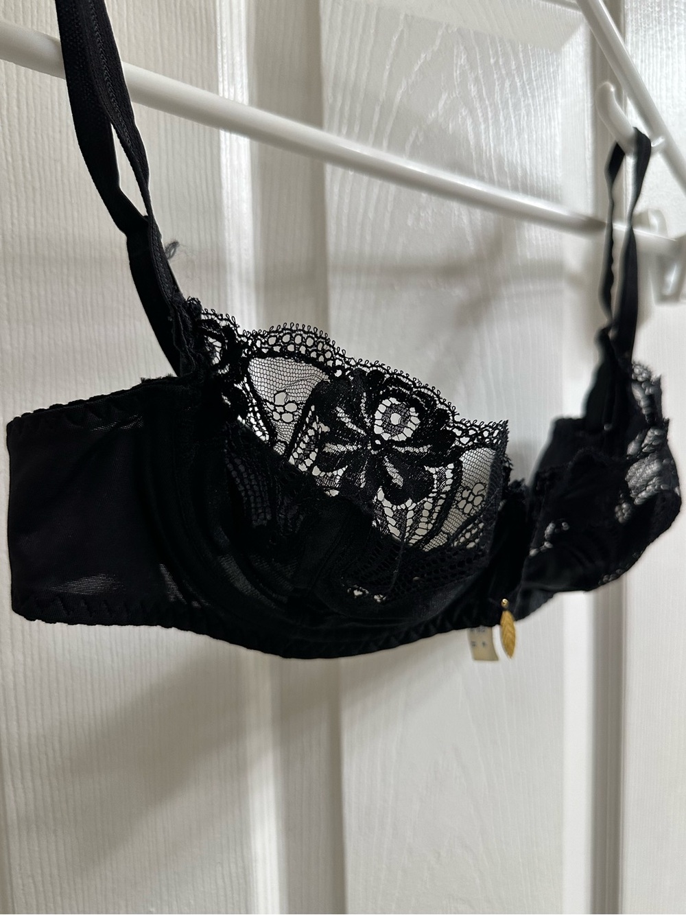 Vtg Lou Bra Sheer Lace Made in France 34B
